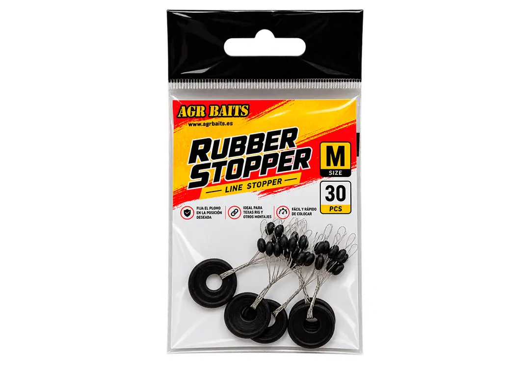 RUBBER STOPPERS SIZE M BLACK AGR BAITS