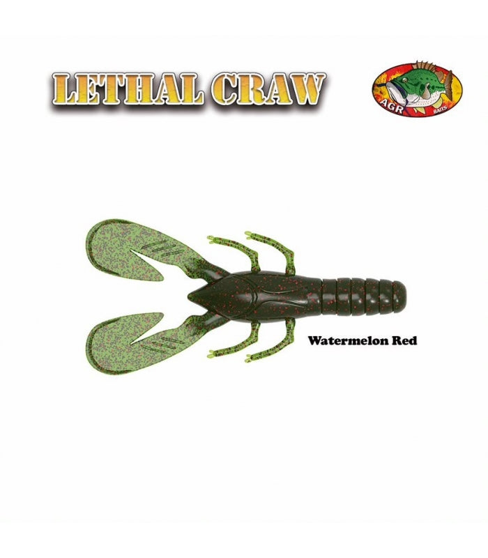 LETHAL CRAW AGR BAITS WATERMELON RED