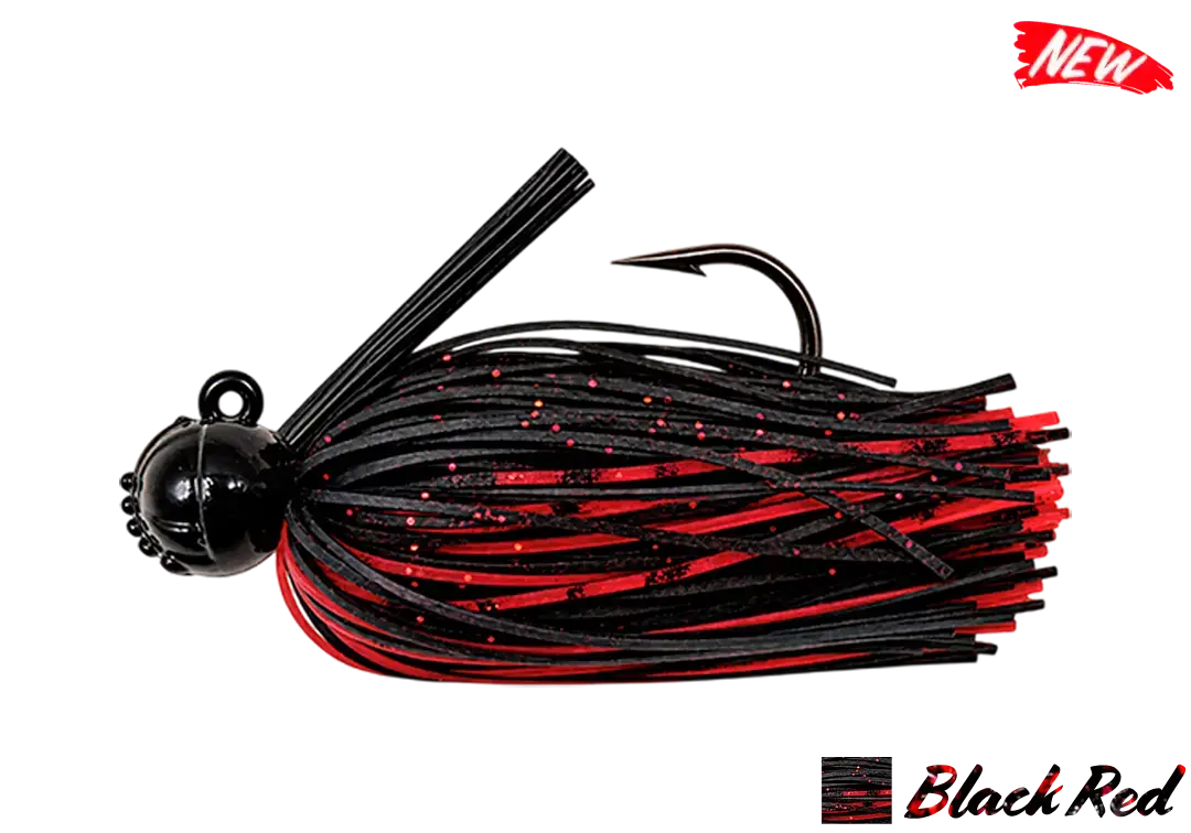FOOTBALL JIG AGR BAITS 1/2OZ BLACK RED