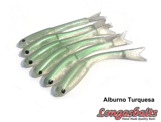 SLIM ALEVIN 3,6" ALBURNO TURQUESA LONGASBAITS