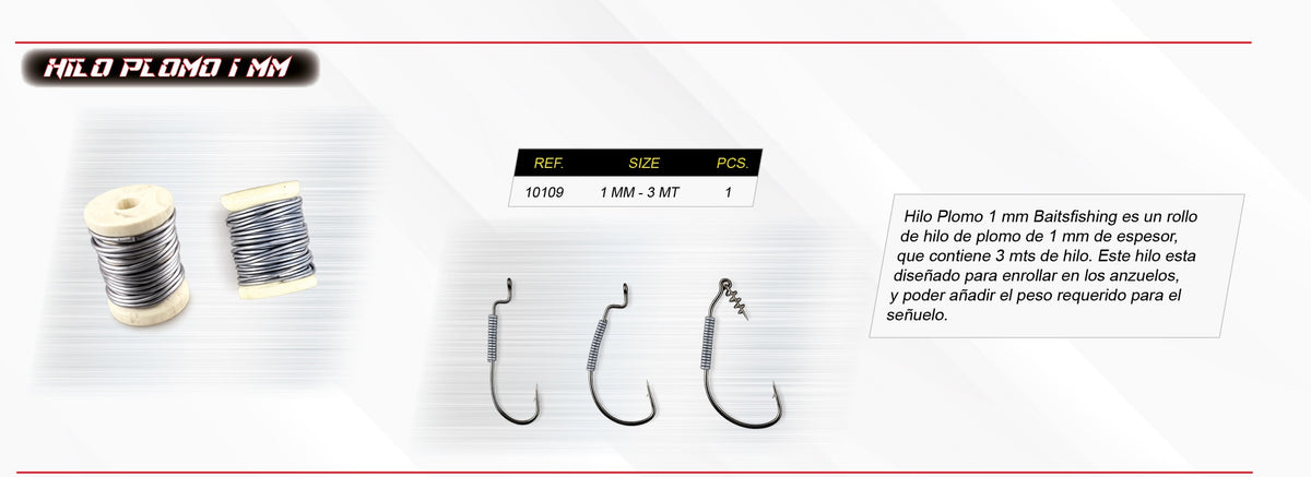 HILO PLOMO 1MM BAITSFISHING 3 METROS