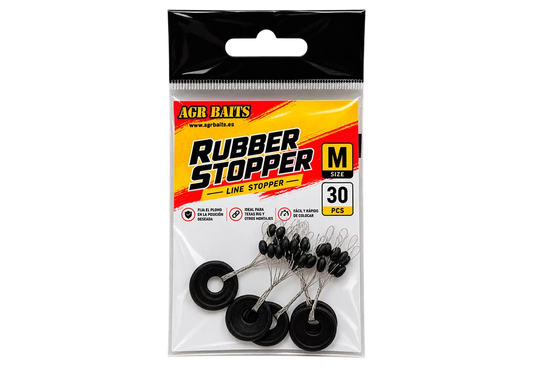 RUBBER STOPPERS SIZE M BLACK AGR BAITS