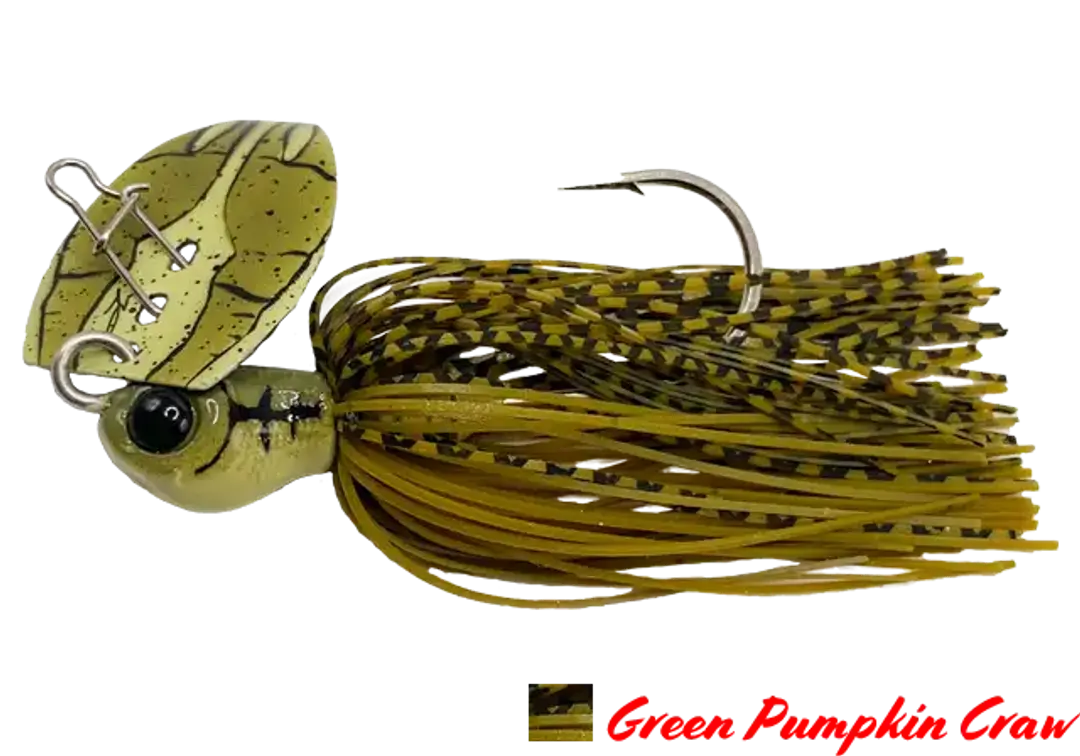 CHATTERBAIT GOLIAT 1/2OZ AGR BAITS GREEN PUMPKIN CRAW