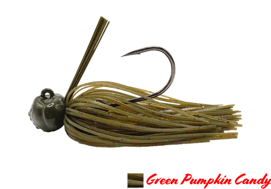 FOOTBALL JIG AGR BAITS 1/2OZ GREEN PUMPKIN CANDY