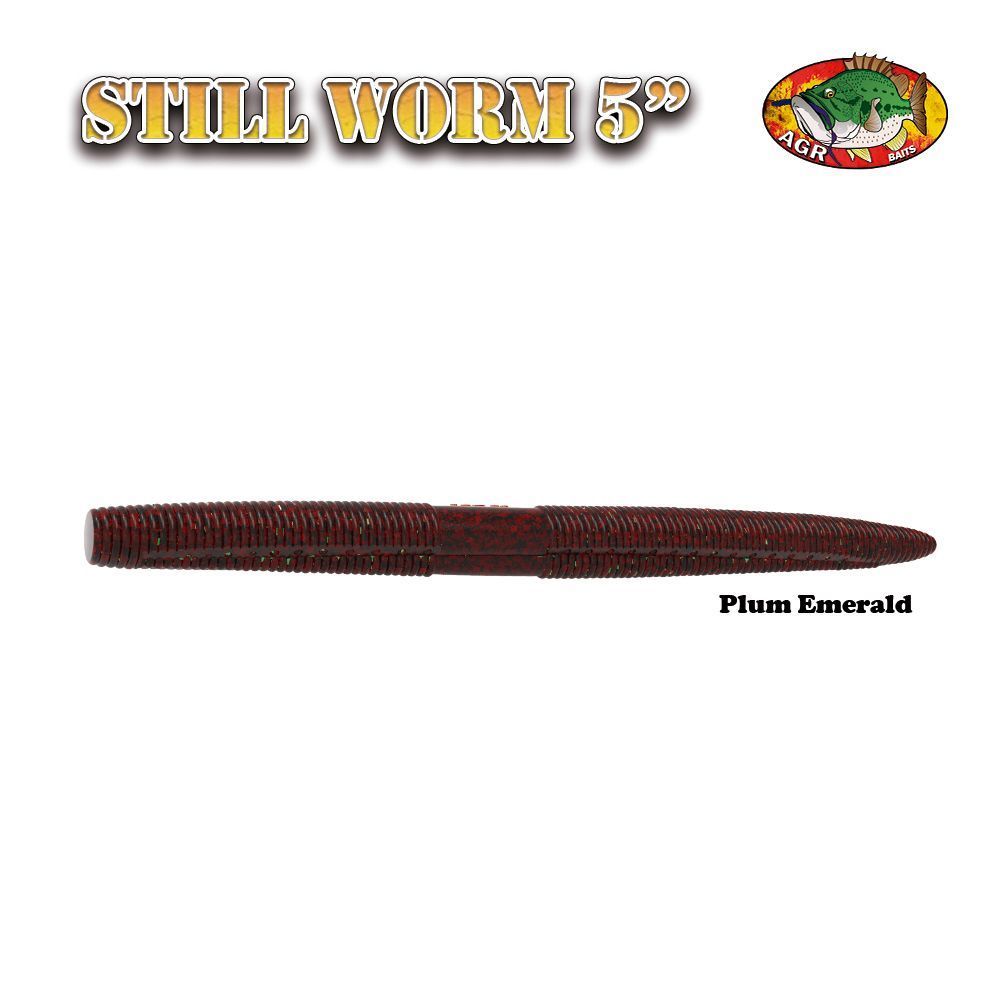 STILL WORM AGR BAITS 5" PLUM EMERALD