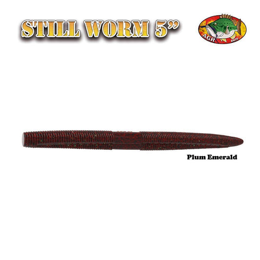 STILL WORM AGR BAITS 5" PLUM EMERALD