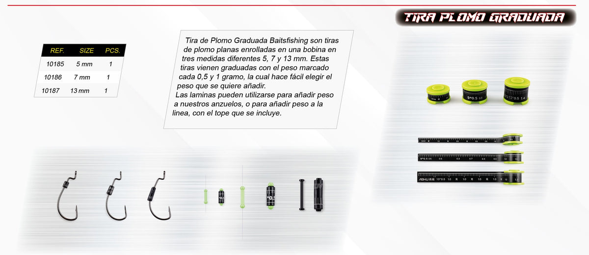 TIRA PLOMO GRADUADA 13MM BAITSFISHING