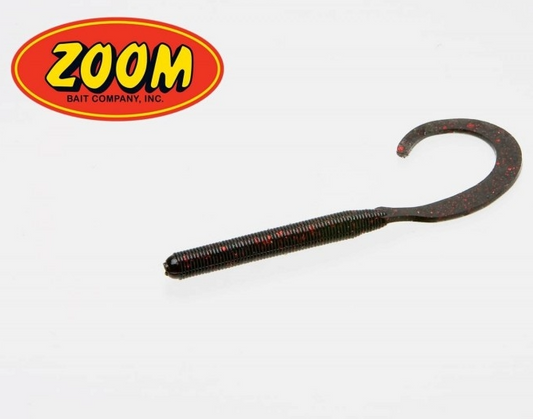 CURLY TAIL WORM BLACK RED GLITTER ZOOM