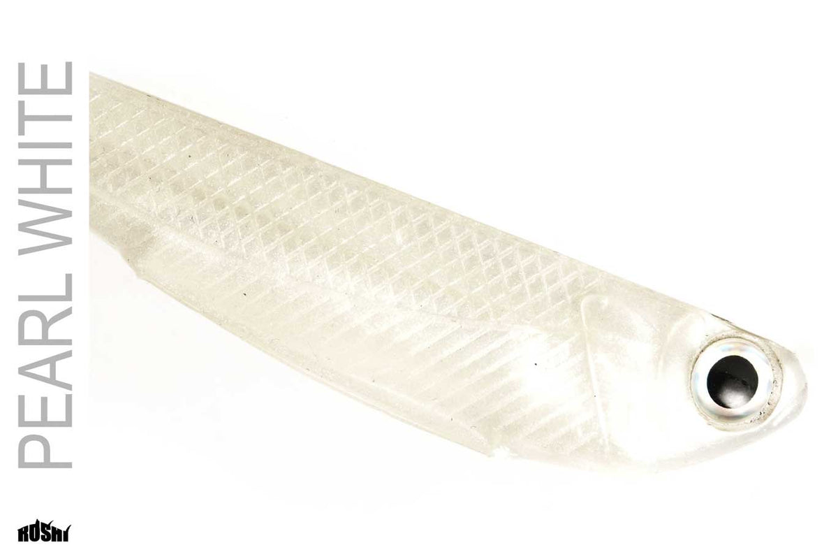 R SHAD 100 CURLY PEARL WHITE