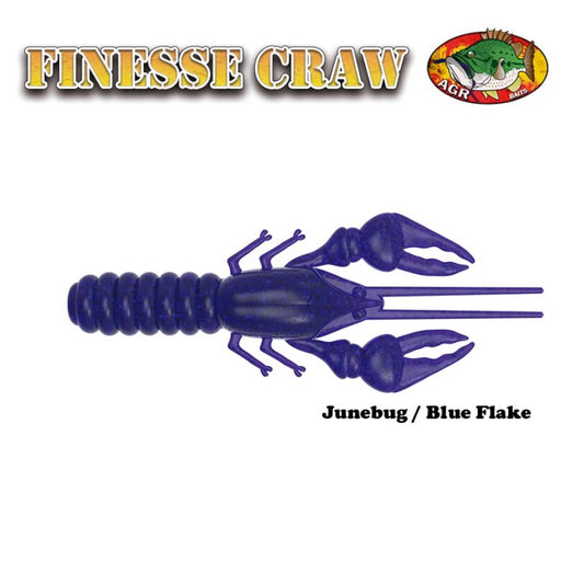 FINESSE CRAW AGR BAITS JUNEBUG BLUE FLAKE